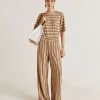 Baccarat Pantalon Raye En Jersey Lurex - Rouille Multicolore