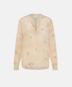 Blouse Alisha En Crepe De Chine - Beige Multicolore