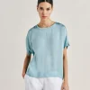 Blouse Alonso En Soie Unie - Ceruleen
