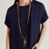 Blouse Alonso En Soie Unie - Bleu Nuit