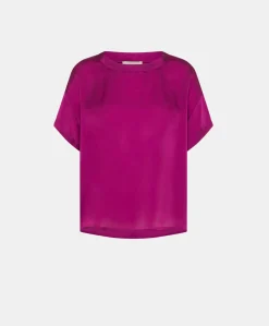 Blouse Alonso En Soie Unie - Cyclamen