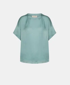 Blouse Alonso En Soie Unie - Ceruleen