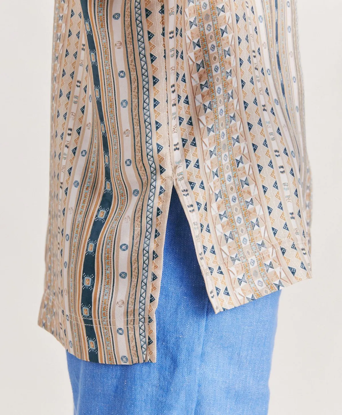 Blouse Ambroise En Serge De Soie - Sable Multicolore