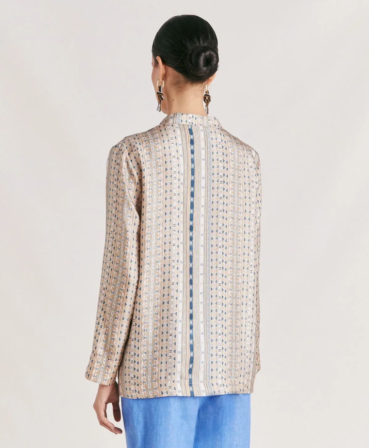 Blouse Ambroise En Serge De Soie - Sable Multicolore