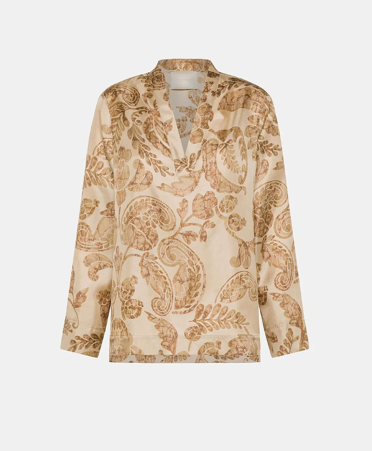 Blouse Ambroise En Twill De Soie - Poudre Multicolore
