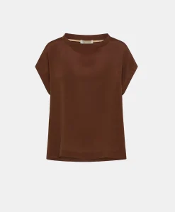 Blouse Curacao En Acetate De Soie - Chocolat