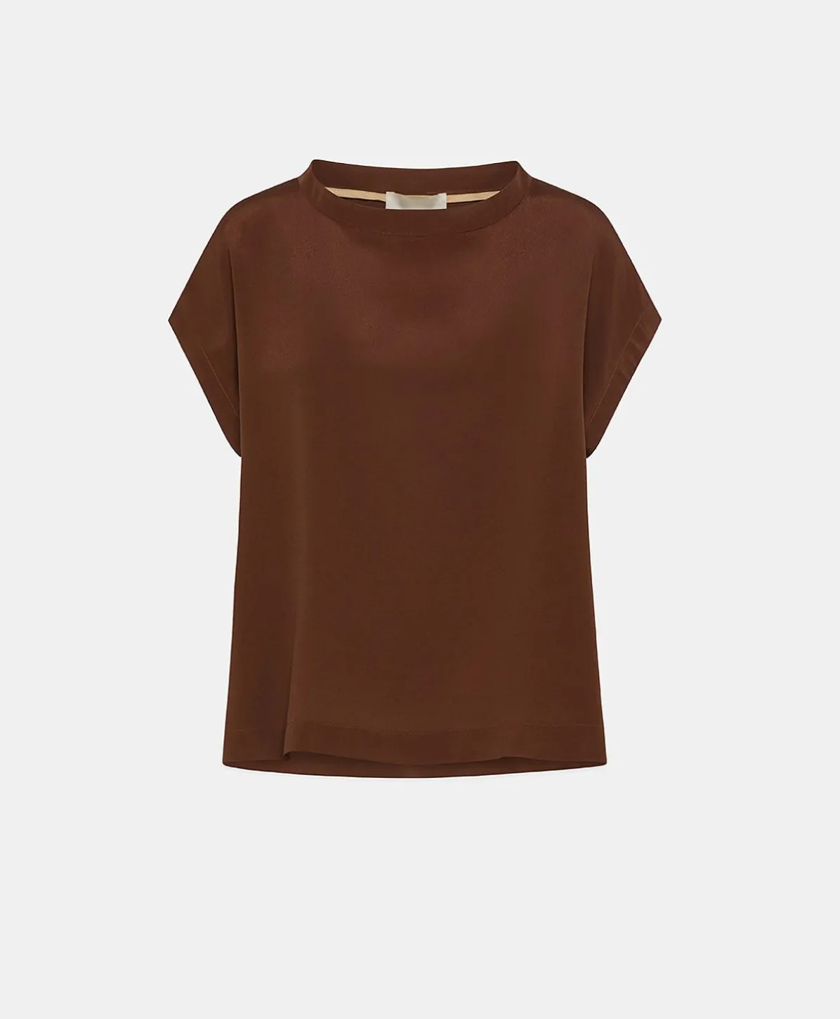 Blouse Curacao En Acetate De Soie - Chocolat
