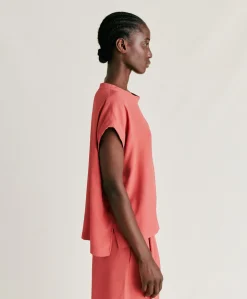 Blouse Curacao En Acetate De Soie - Amarante