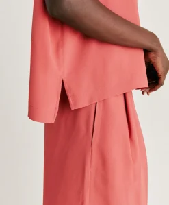 Blouse Curacao En Acetate De Soie - Amarante