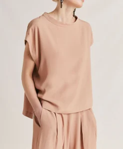 Blouse En Acetate De Soie Curacao - Nude