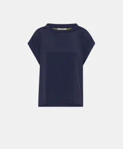 Blouse En Acetate De Soie Curacao - Bleu Nuit