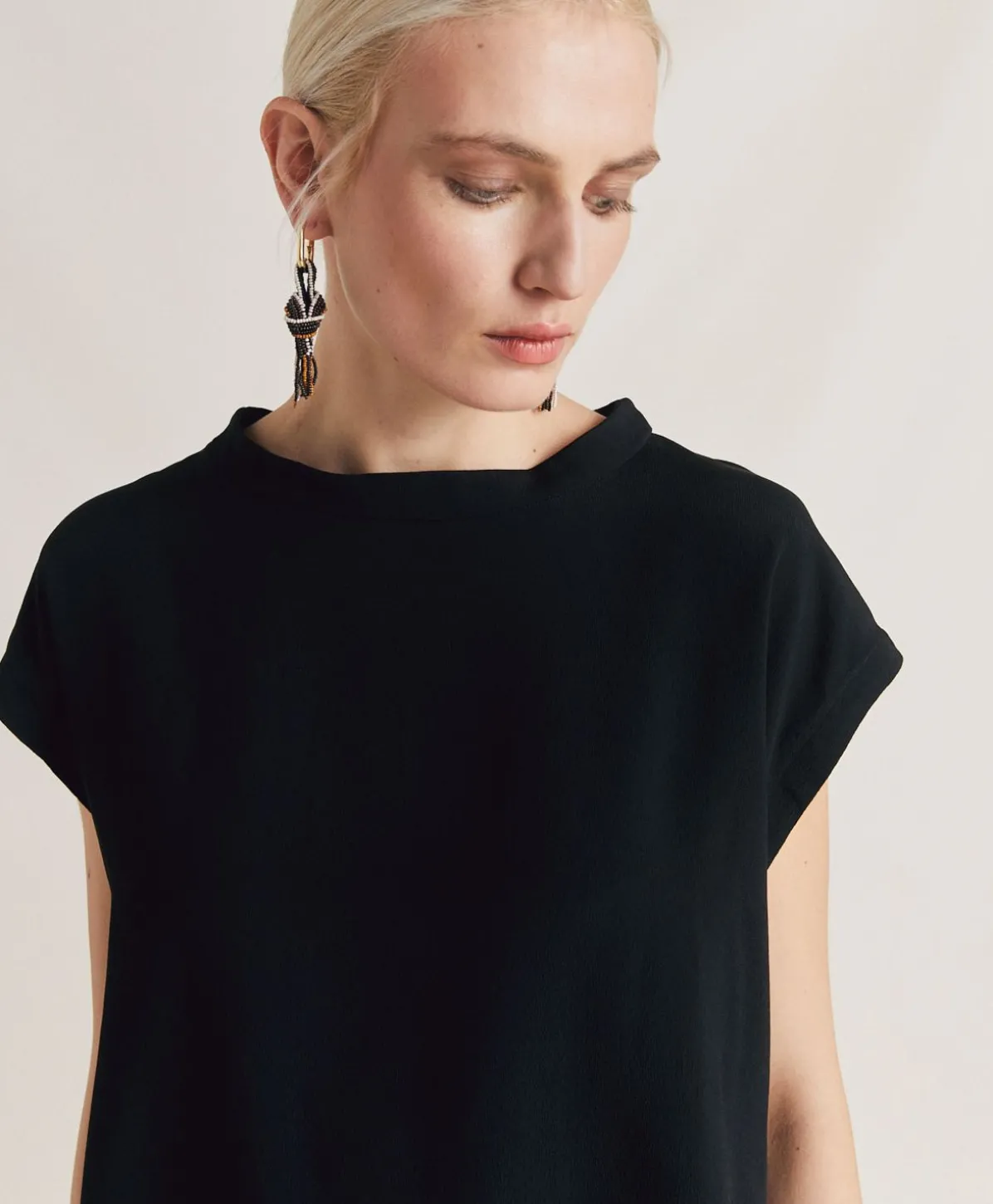 Blouse En Acetate De Soie Curacao - Noir