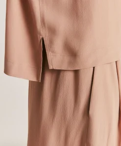 Blouse En Acetate De Soie Curacao - Nude