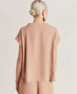 Blouse En Acetate De Soie Curacao - Nude