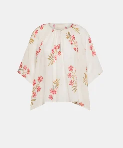 Blouse En Gaze Tarida - Creme/Cerise Noire