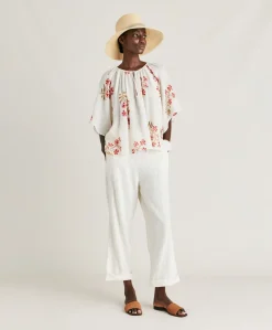 Blouse En Gaze Tarida - Creme/Cerise Noire