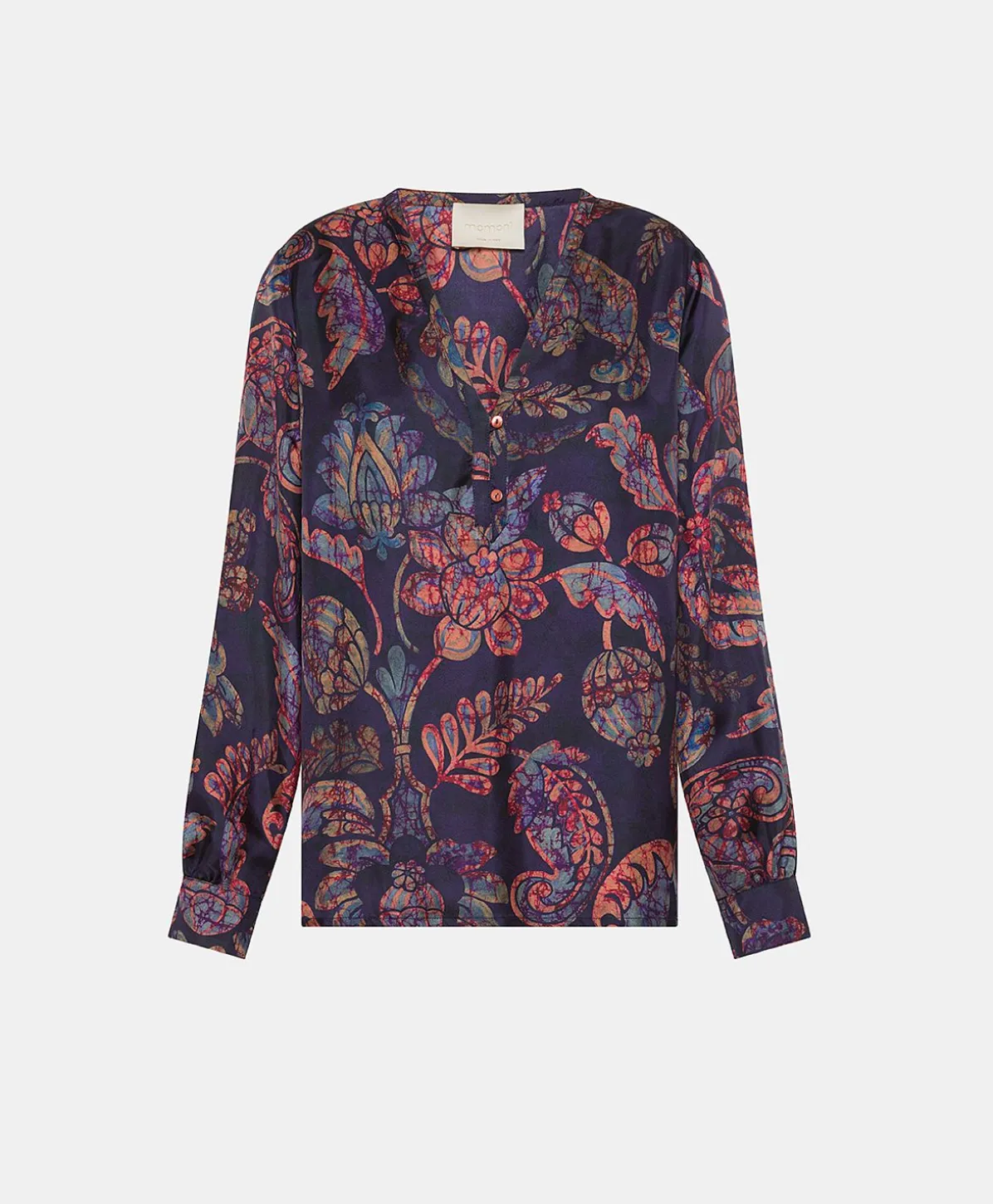 Blouse En Serge De Soie Torret - Bleu Nuit Multicolore