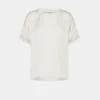 Blouse En Soie Unie Alonso - Creme