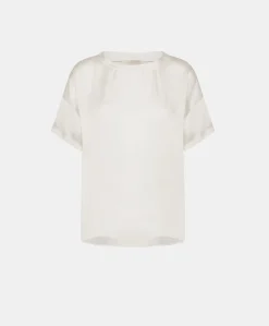 Blouse En Soie Unie Alonso - Creme