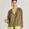 Blouse Gypsophile En Voile De Coton Imprime - Petrole