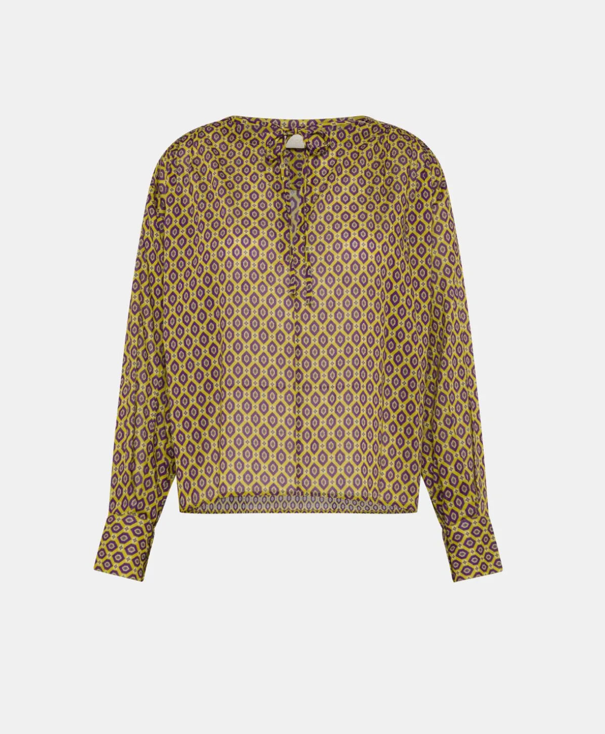 Blouse Gypsophile En Voile De Coton Imprime - Petrole