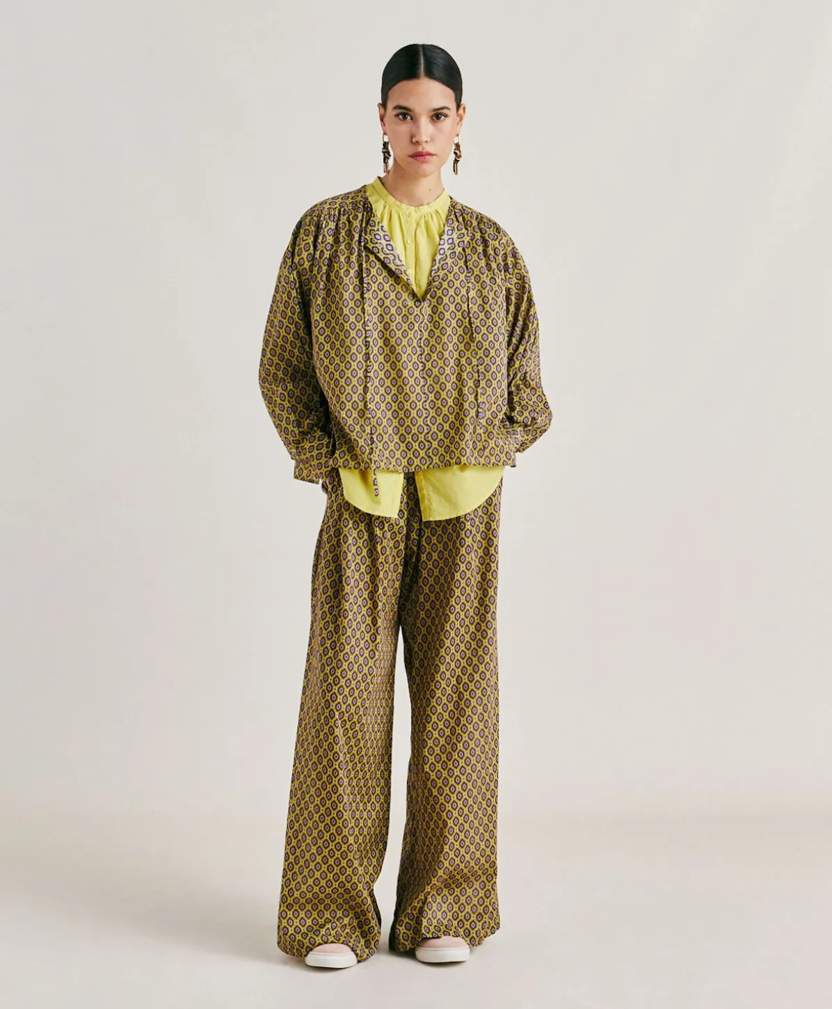 Blouse Gypsophile En Voile De Coton Imprime - Petrole