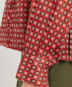 Blouse Gypsophilia En Voile De Coton Imprime - Rouge