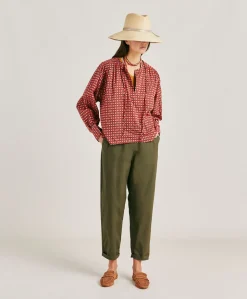 Blouse Gypsophilia En Voile De Coton Imprime - Rouge