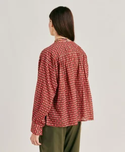 Blouse Gypsophilia En Voile De Coton Imprime - Rouge