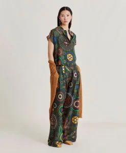 Blouse Paso En Soie Haboutai - Vert Multicolore
