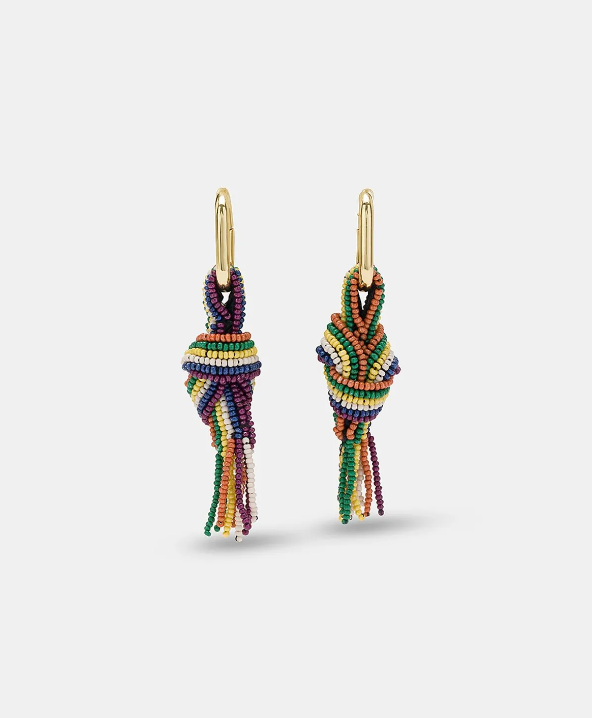 Boucles D'Oreilles Nodu Avec Perles - Vert/Multicolore