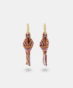 Boucles D'Oreilles Nodu Avec Perles - Brule/Multicolore