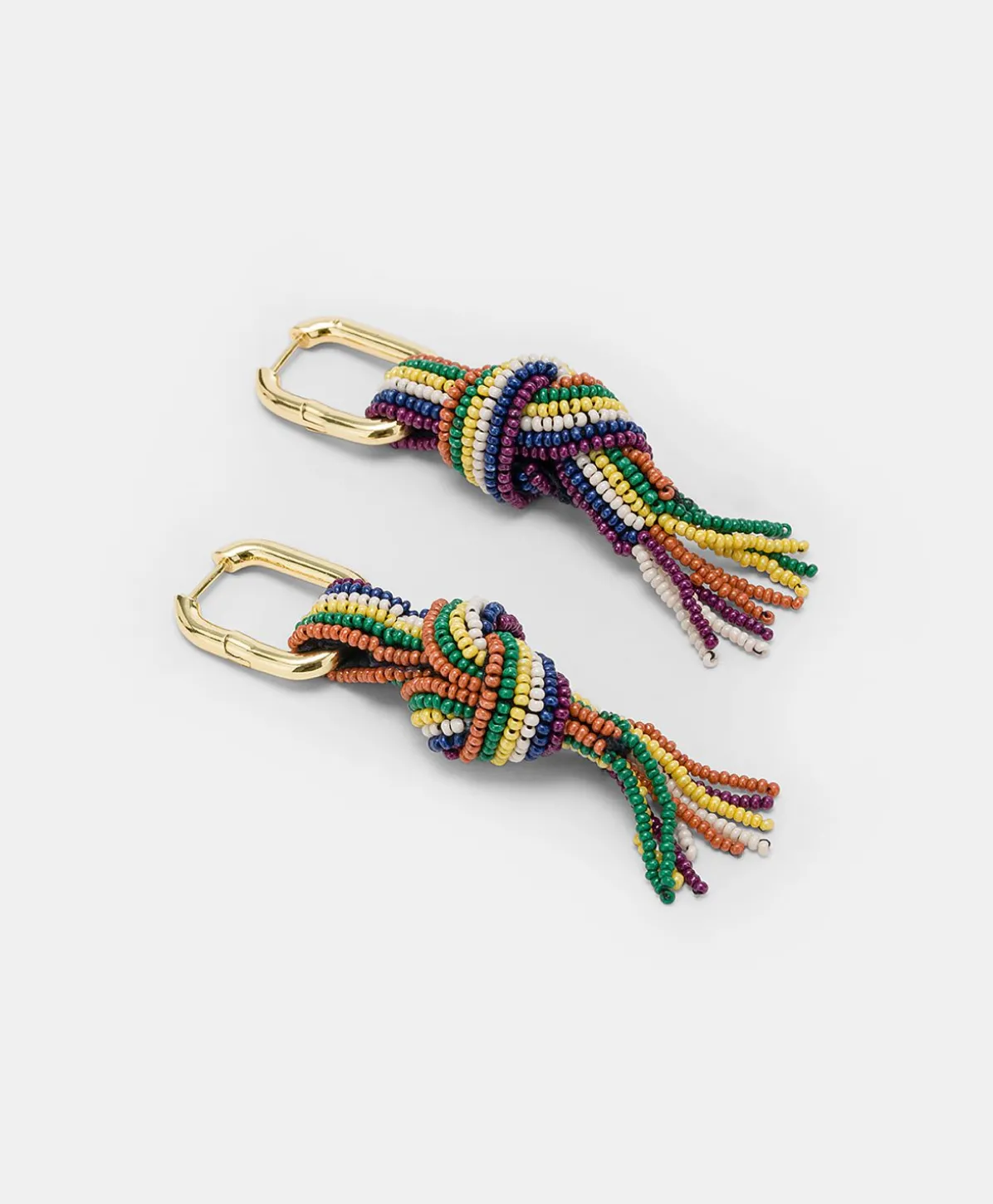 Boucles D'Oreilles Nodu Avec Perles - Vert/Multicolore