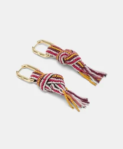 Boucles D'Oreilles Nodu Avec Perles - Brule/Multicolore