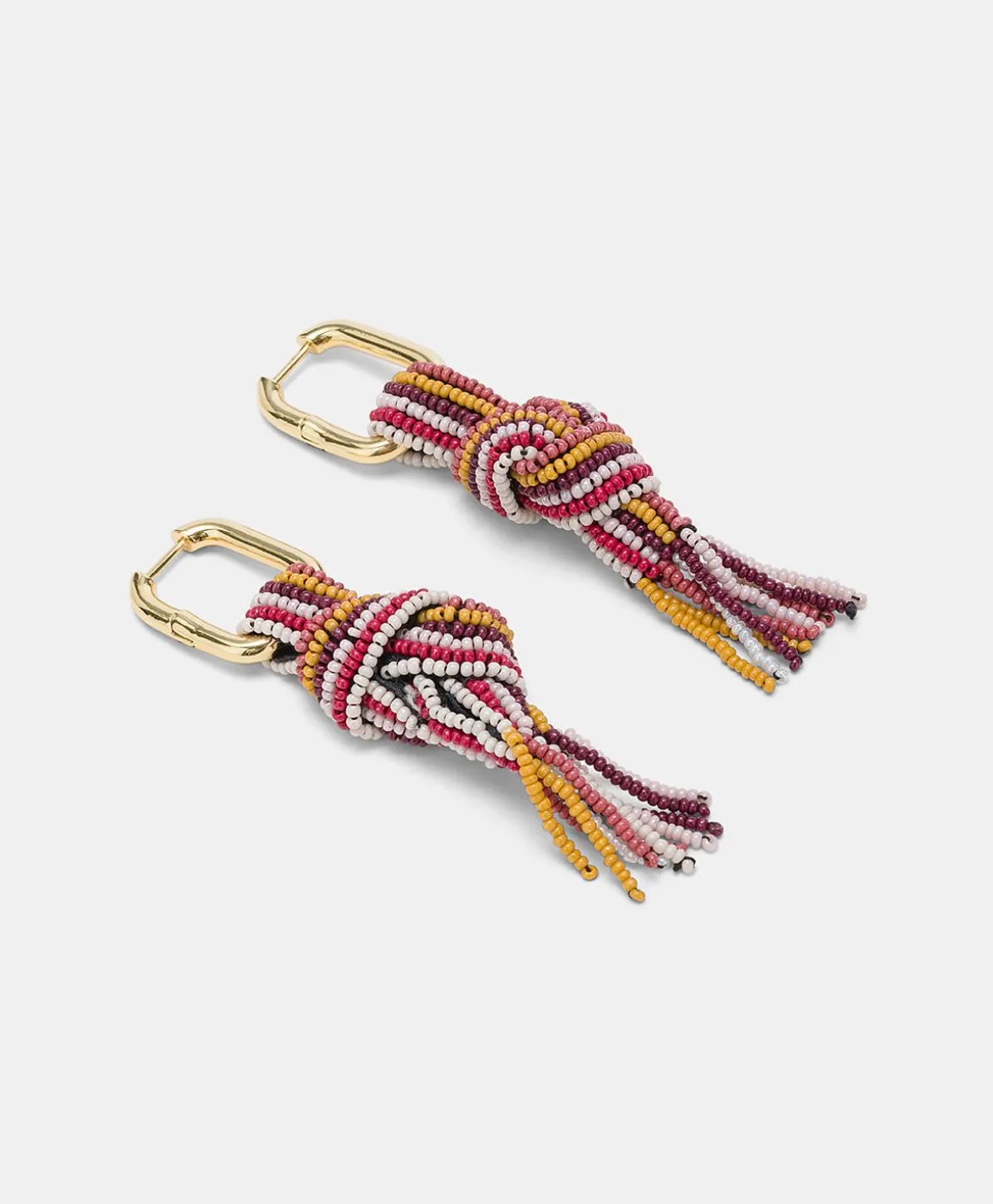 Boucles D'Oreilles Nodu Avec Perles - Brule/Multicolore