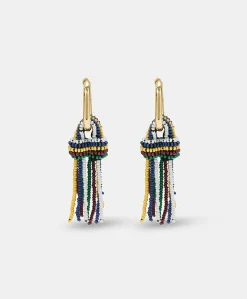 Boucles D'Oreilles Zimmari Avec Perles - Vert Multicolore