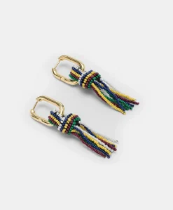 Boucles D'Oreilles Zimmari Avec Perles - Vert Multicolore