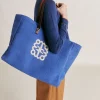 Cabas Paraguan En Toile Avec Broderie - Bluette