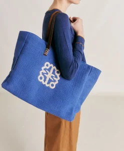 Cabas Paraguan En Toile Avec Broderie - Bluette