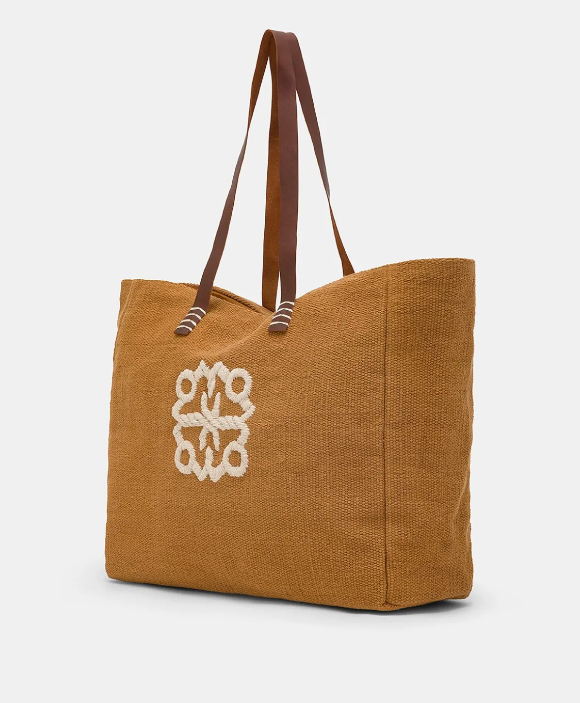 Cabas Paraguan En Toile Avec Broderie - Brandy