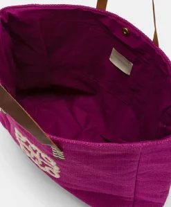 Cabas Paraguan En Toile Avec Broderie - Cyclamen