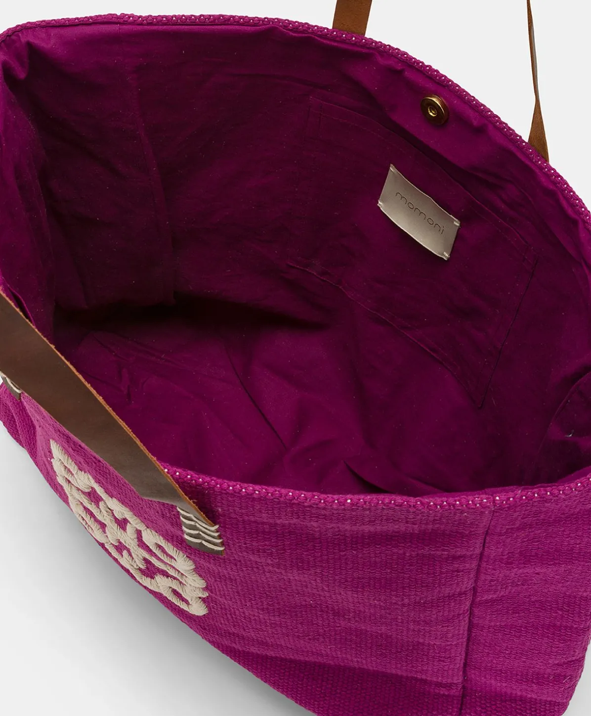 Cabas Paraguan En Toile Avec Broderie - Cyclamen
