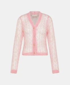 Cardigan Altea En Mohair Doux - Rose Bebe