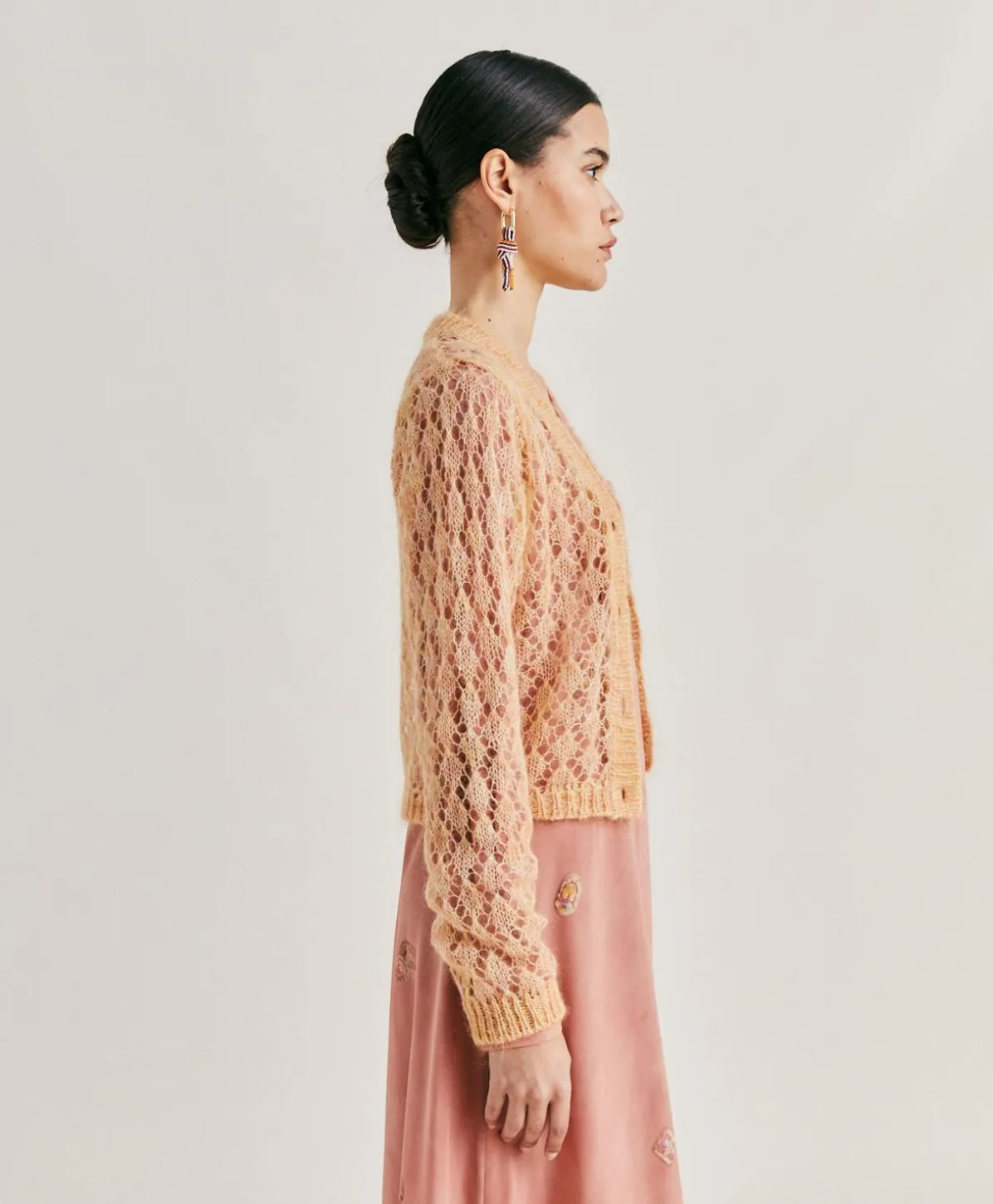 Cardigan Altea En Mohair Doux - Orange