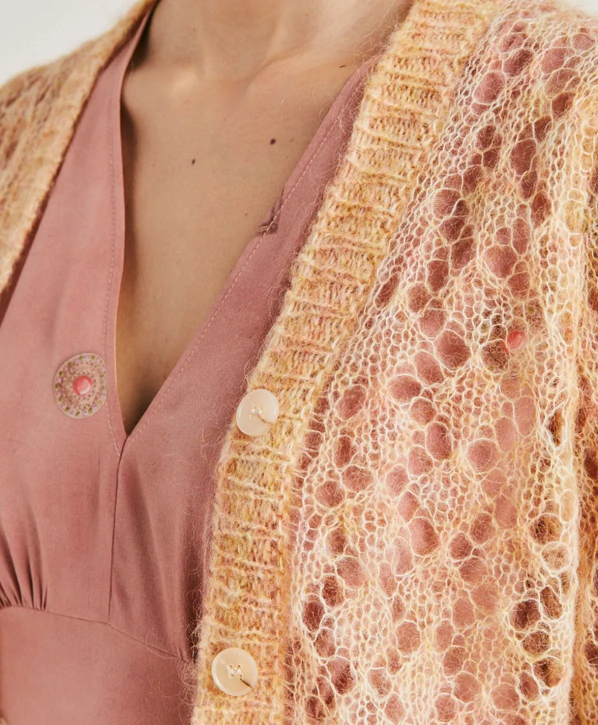 Cardigan Altea En Mohair Doux - Orange
