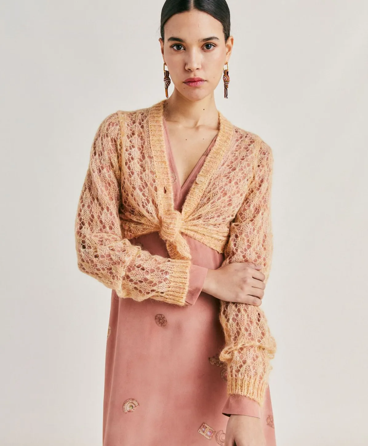 Cardigan Altea En Mohair Doux - Orange