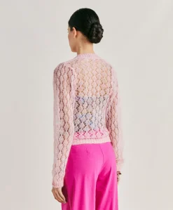 Cardigan Altea En Mohair Doux - Rose Bebe
