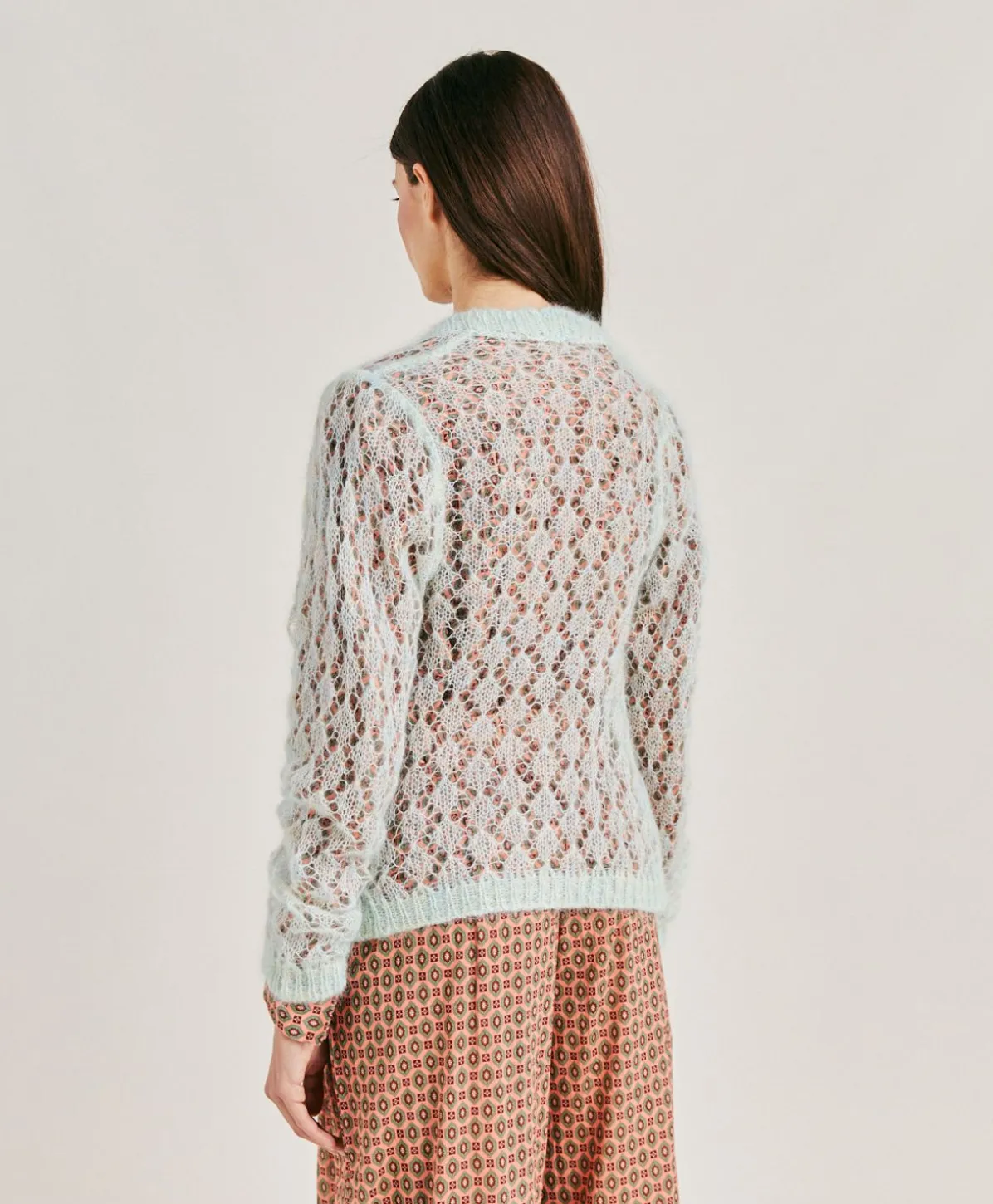 Cardigan Altea En Mohair Doux - Turquoise