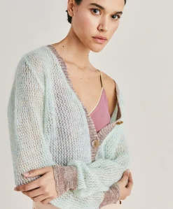 Cardigan Dream En Mohair Doux - Turquoise