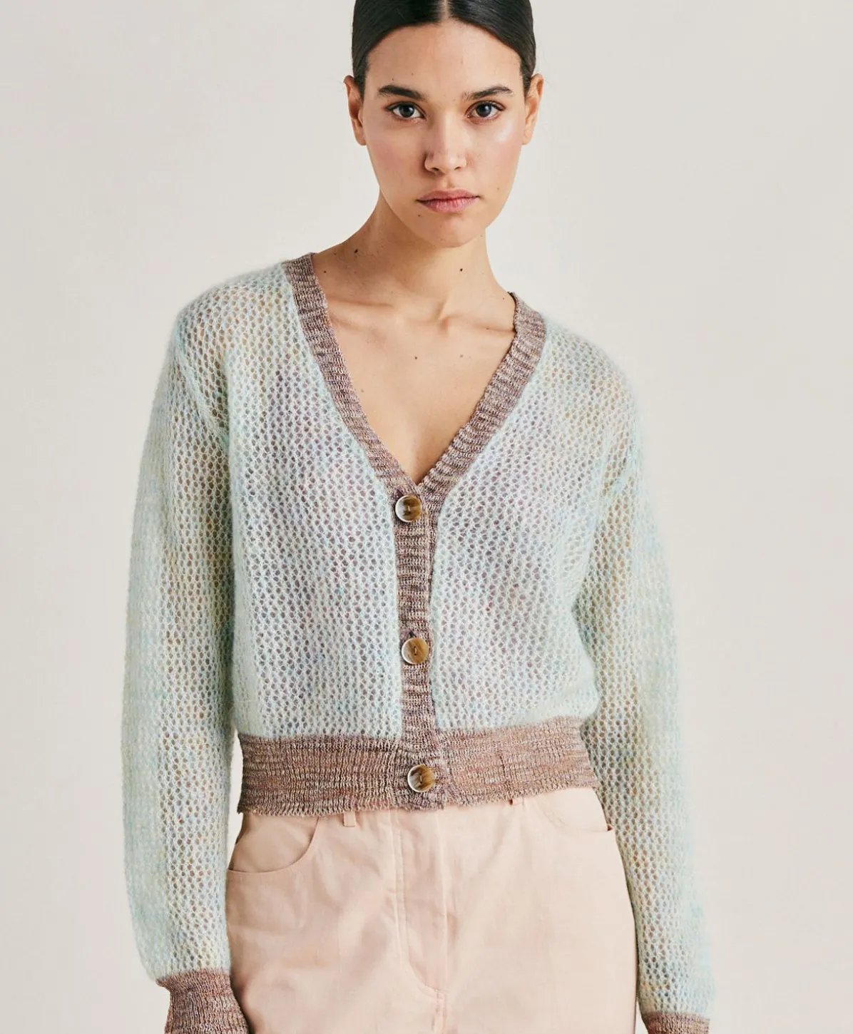 Cardigan Dream En Mohair Doux - Turquoise